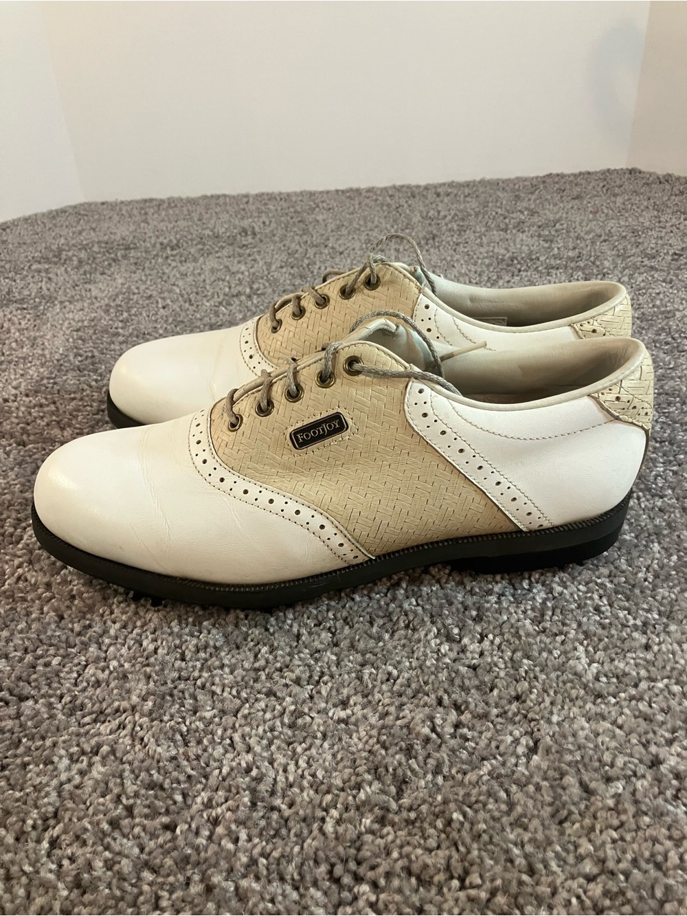 FootJoy DryJoys Golf Shoes White Tan Women’s Size 7.5